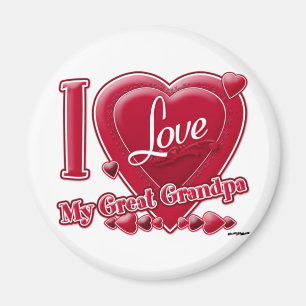 I Liebe Mein großer Großvater rot - Herz Magnet
