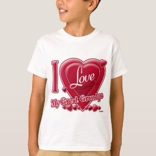 I Liebe Mein großer Großvater rot - Herz T-Shirt