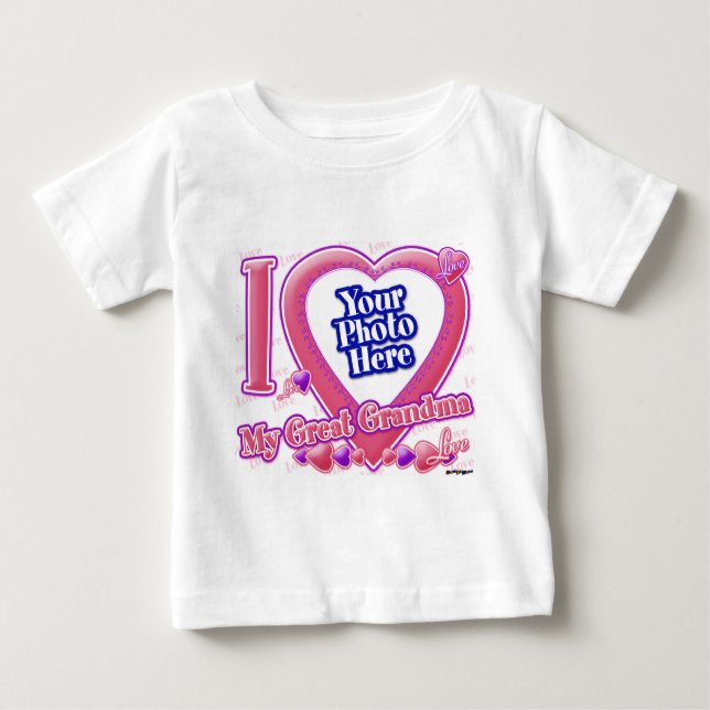 I Liebe Mein großes Oma rosa/lila - Foto Baby T-shirt (Vorderseite)