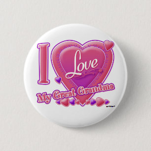 I Liebe Mein großes Oma rosa/lila - Herz Button