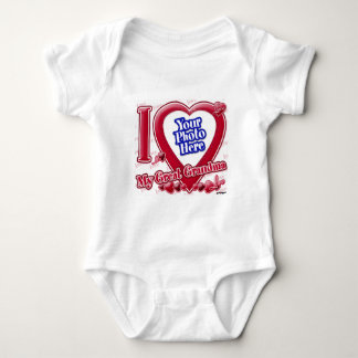 I Liebe Mein großes Oma rotes Herz - Foto Baby Strampler