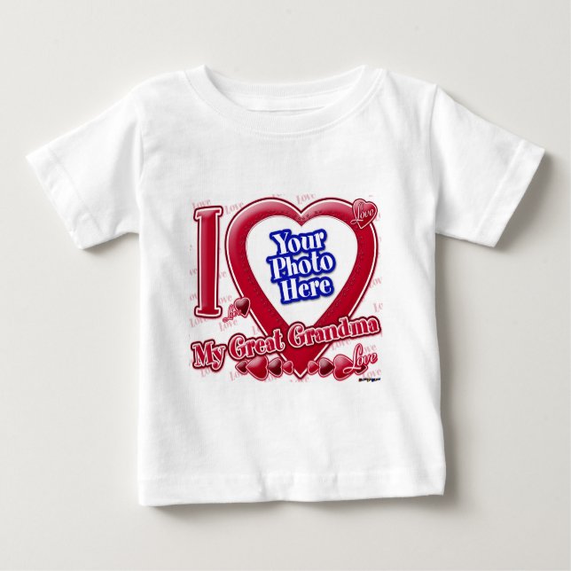 I Liebe Mein großes Oma rotes Herz - Foto Baby T-shirt (Vorderseite)