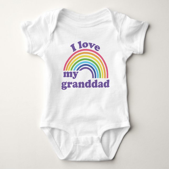 I Liebe Mein Großvater - Niedlicher Regenbogen Baby Strampler (Vorderseite)