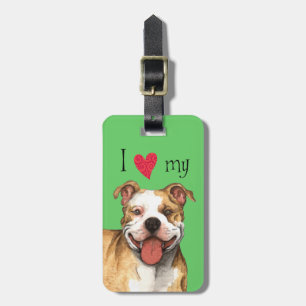 I Liebe mein Gruben-Stier-Terrier Gepäckanhänger