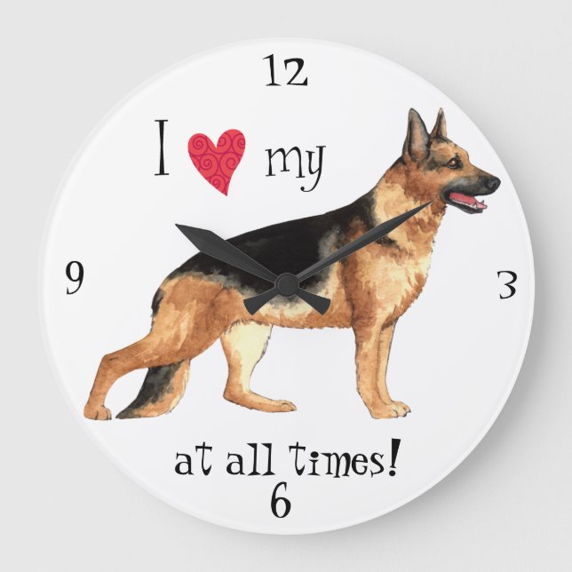 I Liebe mein GSD Große Wanduhr (Vorderseite)