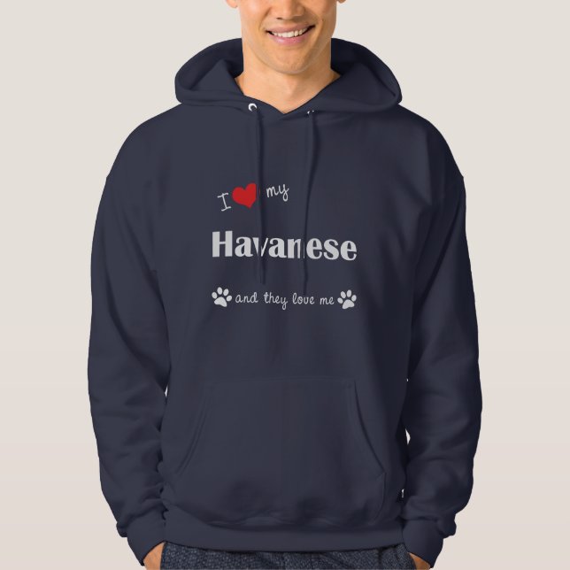I Liebe mein Havanese (mehrfache Hunde) Hoodie (Vorderseite)