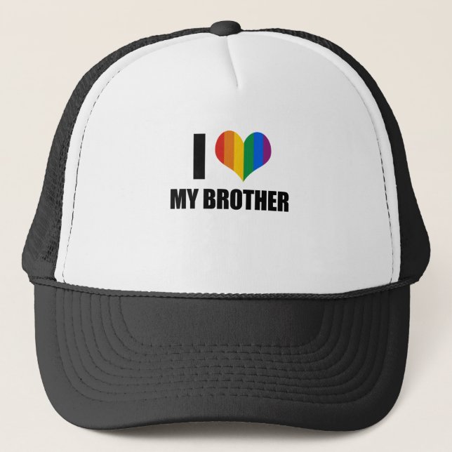 I Liebe mein homosexueller Bruder Truckerkappe (Vorderseite)