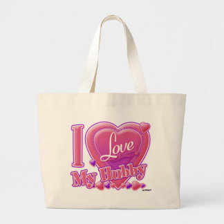 I Liebe Mein Hubby rosa/lila - Herz Jumbo Stoffbeutel