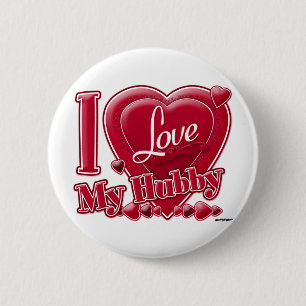 I Liebe Mein Hubby rot - Herz Button
