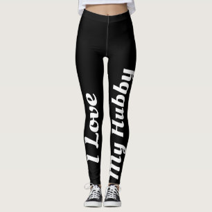 I Liebe mein Hubby-Schwarz-weißes eben Leggings