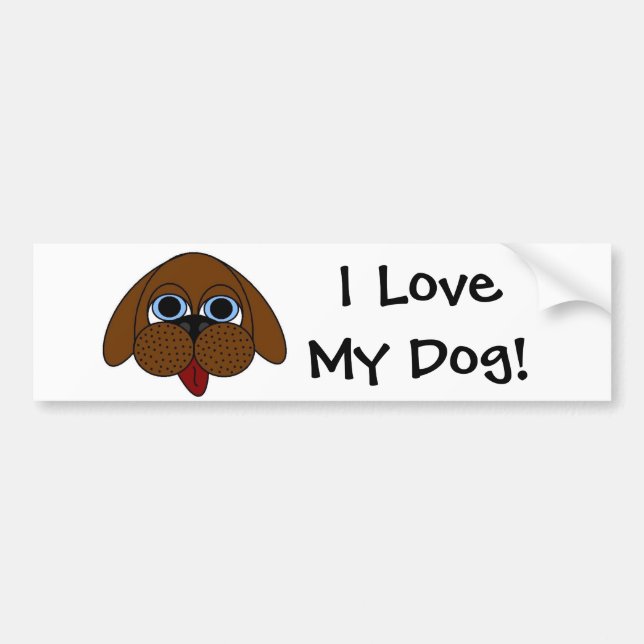 I Liebe mein Hund! Autoaufkleber (Vorne)