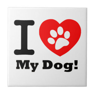 I Liebe mein Hund Fliese