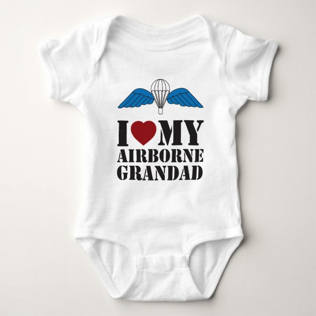 I LIEBE MEIN IM FLUGZEUG GRANDAD BABY STRAMPLER (Vorderseite)
