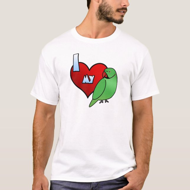 I Liebe mein indisches Ringneck Parakeet-T-Shirt T-Shirt (Vorderseite)