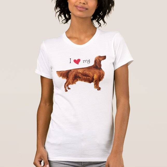 I Liebe mein Irischer Setter T-Shirt (Vorderseite)