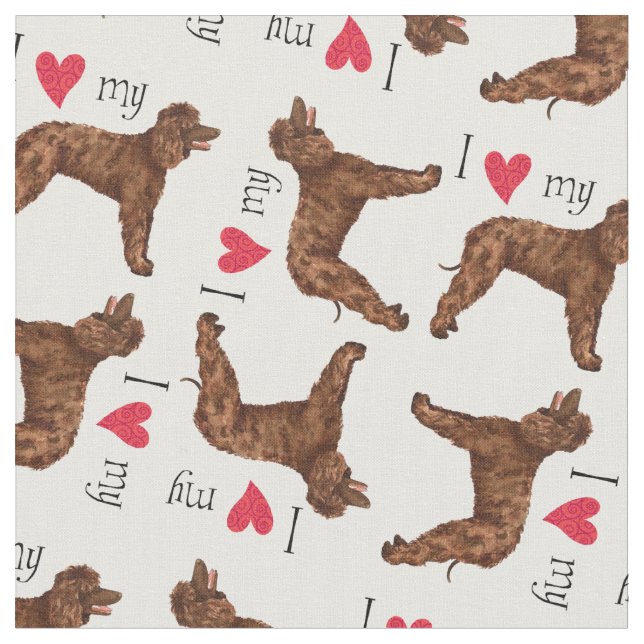 I Liebe mein irisches WasserSpaniel Stoff (Nahaufnahme)