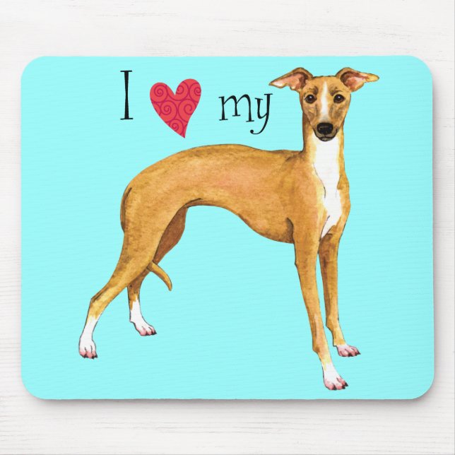 I Liebe mein italienischer Windhund Mousepad (Vorne)