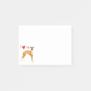 I Liebe mein italienischer Windhund Post-it Klebezettel