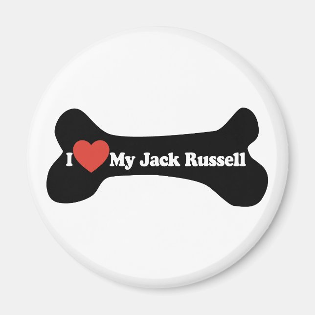 I Liebe Mein Jack Russell - Hund Bone Magnet (Vorne)
