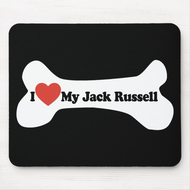 I Liebe mein Jack Russell - Hundeknochen Mousepad (Vorne)