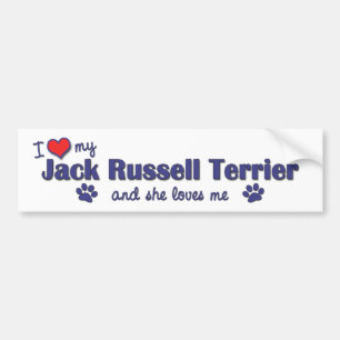 I Liebe mein Jack-Russell-Terrier (weiblicher Autoaufkleber