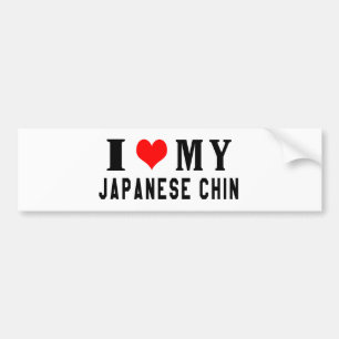 I Liebe mein japanischer Chin Autoaufkleber