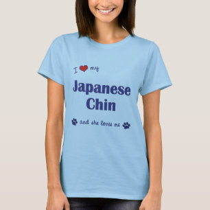 I Liebe mein japanischer Chin (weiblicher Hund) T-Shirt