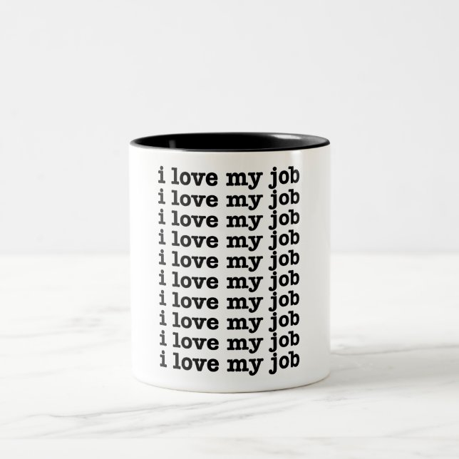 I Liebe mein Job Zweifarbige Tasse (Mittel)