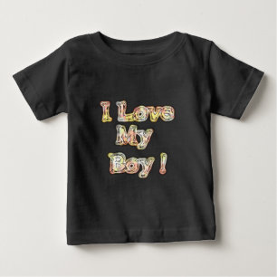 I Liebe Mein Junge Design Cooler Vintager Auflistu Baby T-shirt