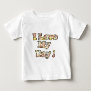 I Liebe Mein Junge Design Cooler Vintager Auflistu Baby T-shirt