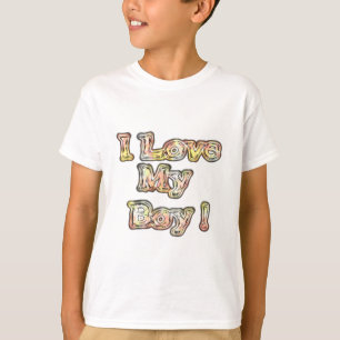I Liebe Mein Junge Design Cooler Vintager Auflistu T-Shirt