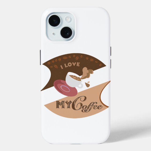 I Liebe Mein Kaffee Retro Java Case-Mate iPhone Hülle (Rückseite)