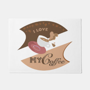 I Liebe Mein Kaffee Retro Java Fußmatte