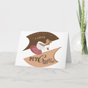 I Liebe Mein Kaffee Retro Java Karte