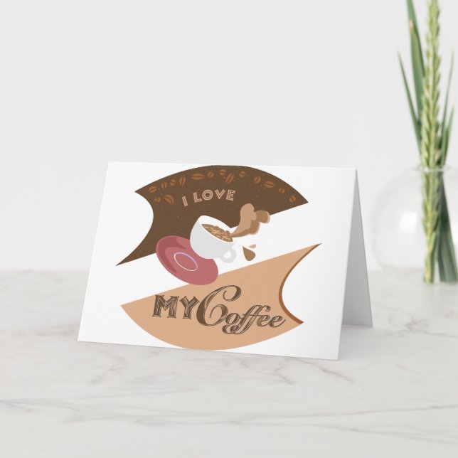 I Liebe Mein Kaffee Retro Java Karte (Vorderseite)