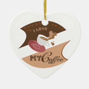 I Liebe Mein Kaffee Retro Java Keramikornament