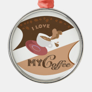 I Liebe Mein Kaffee Retro Java Ornament Aus Metall