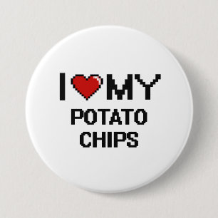 I Liebe mein Kartoffelchip-Digital-Entwurf Button