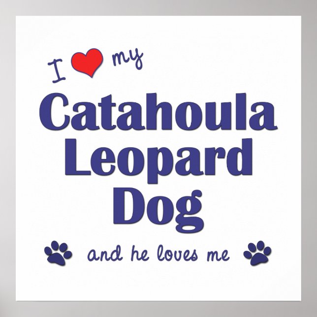 I Liebe Mein Katahoula Leopard Hund (Männerhund) Poster (Vorne)