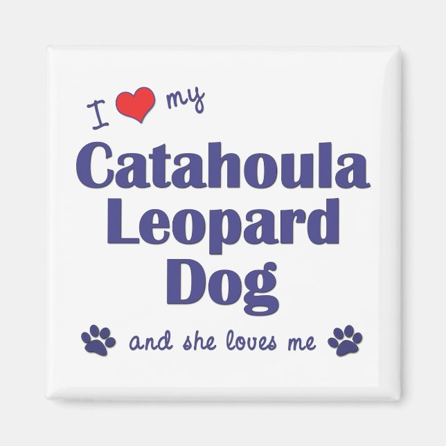 I Liebe Mein Katahoula Leopard Hund (Weiblicher Hu Magnet (Vorne)
