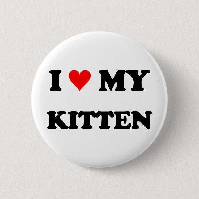 I Liebe mein Kätzchen Button (Vorderseite)
