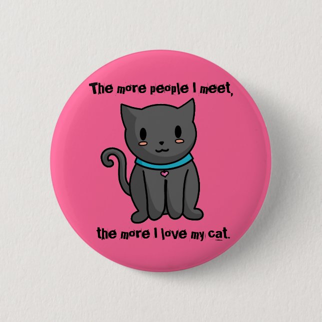 I Liebe mein Katzen-Knopf Button (Vorderseite)