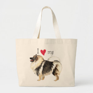 I Liebe mein Keeshond Jumbo Stoffbeutel