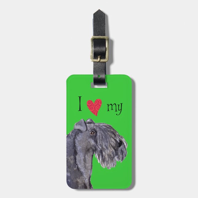 I Liebe mein Kerry-Blau-Terrier Gepäckanhänger (Vorderseite vertikal)