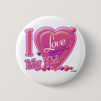 I Liebe Mein Kind rosa/lila - Herz Button