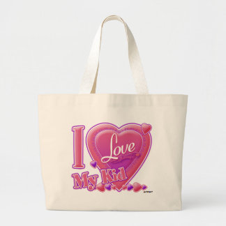 I Liebe Mein Kind rosa/lila - Herz Jumbo Stoffbeutel