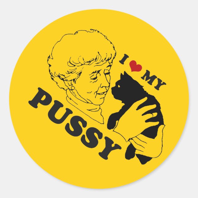 I LIEBE MEIN KITTY RUNDER AUFKLEBER (Vorderseite)
