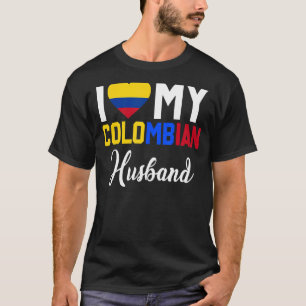 I Liebe Mein kolumbianisches Ehemann Kanada Flag V T-Shirt