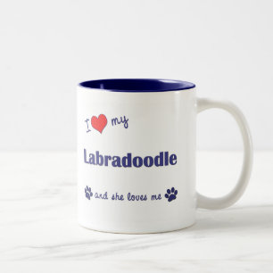 I Liebe mein Labradoodle (weiblicher Hund) Zweifarbige Tasse