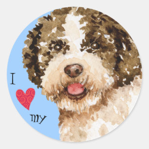 I Liebe mein Lagotto Runder Aufkleber
